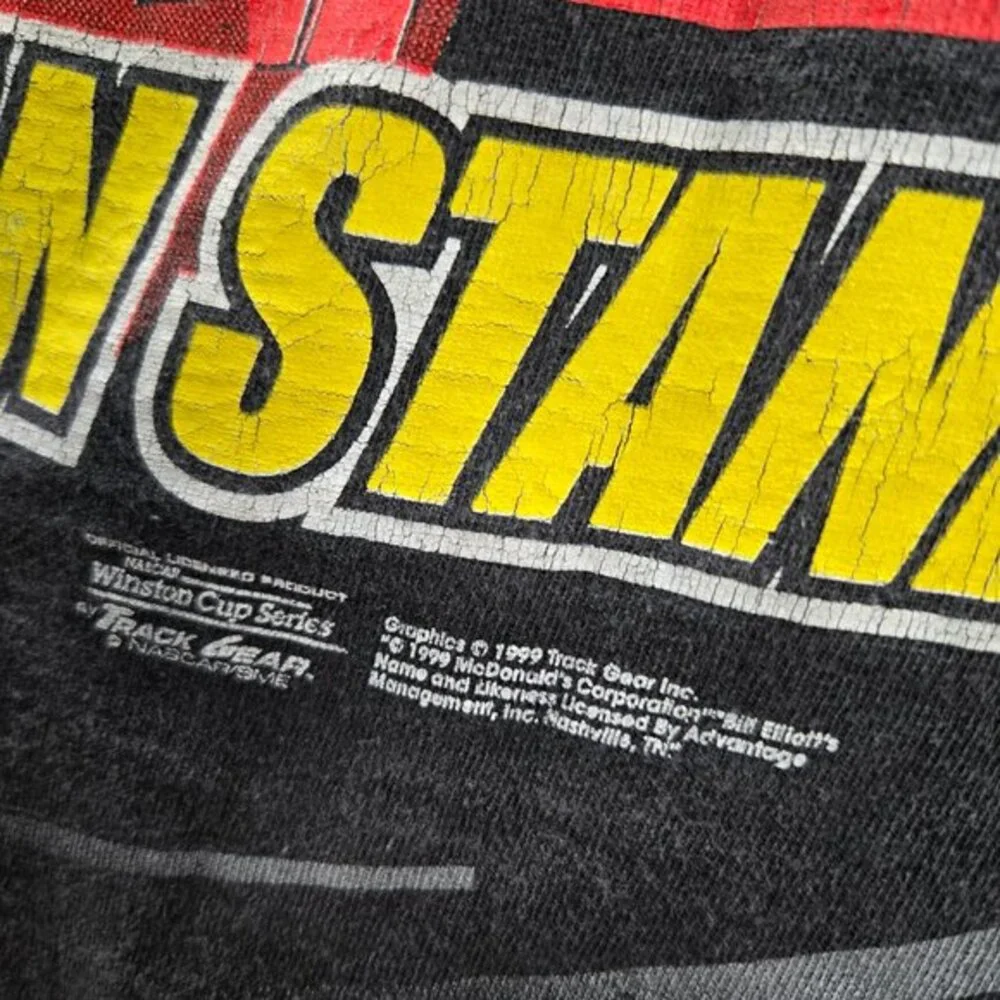 VINTAGE Bill Elliott Men Shirt Large Black Nascar 94 In The End McDonalds‎ 90s